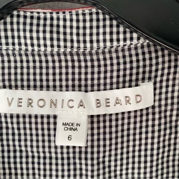 Veronica Beard Rosie Silk Gingham Paisley Blouse black size 6 boho - Picture 10 of 10